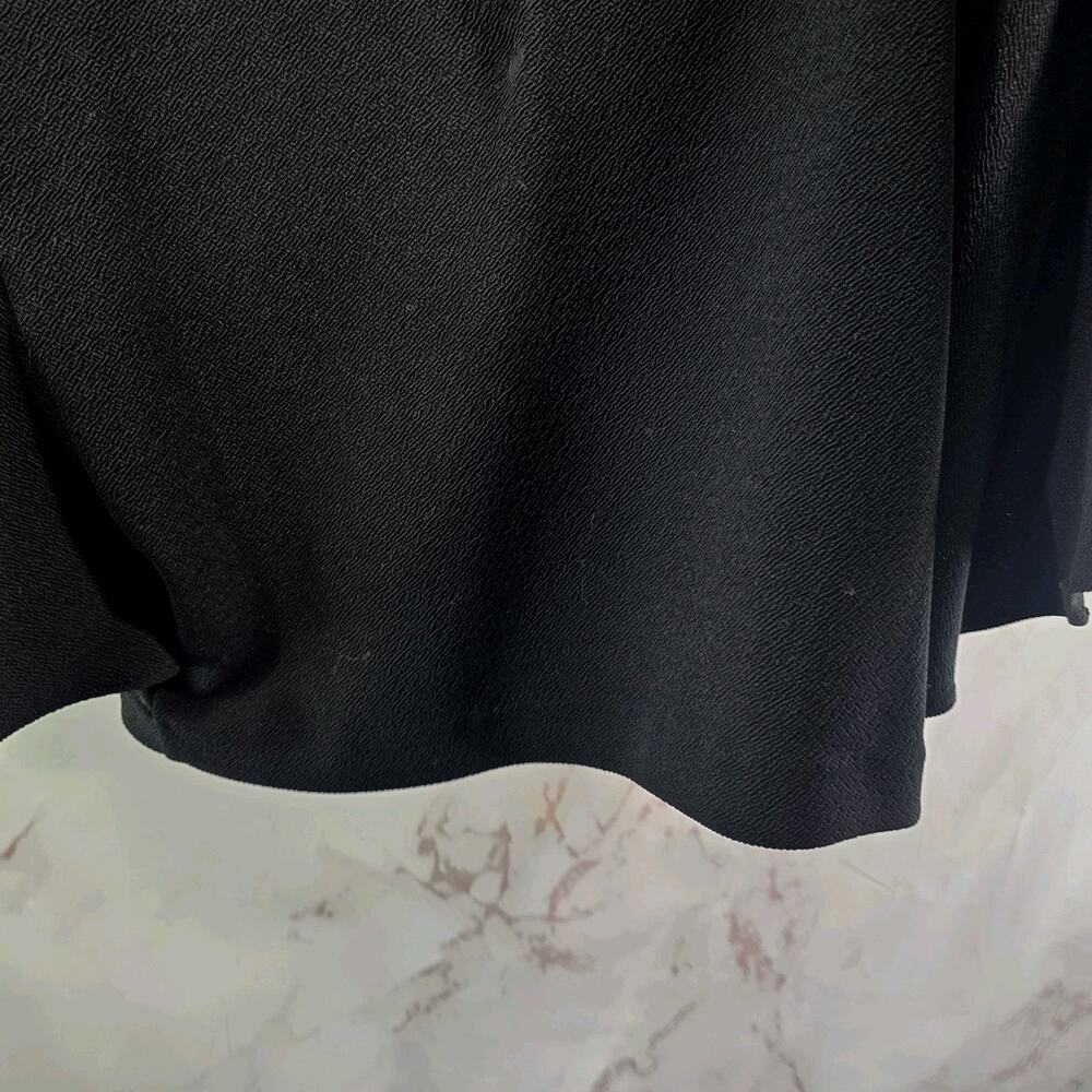 Anthropologie Shirt Womens XS Black Eri Ali Blouse Boxy Cropped Flounce Keyhole - Picture 7 of 9